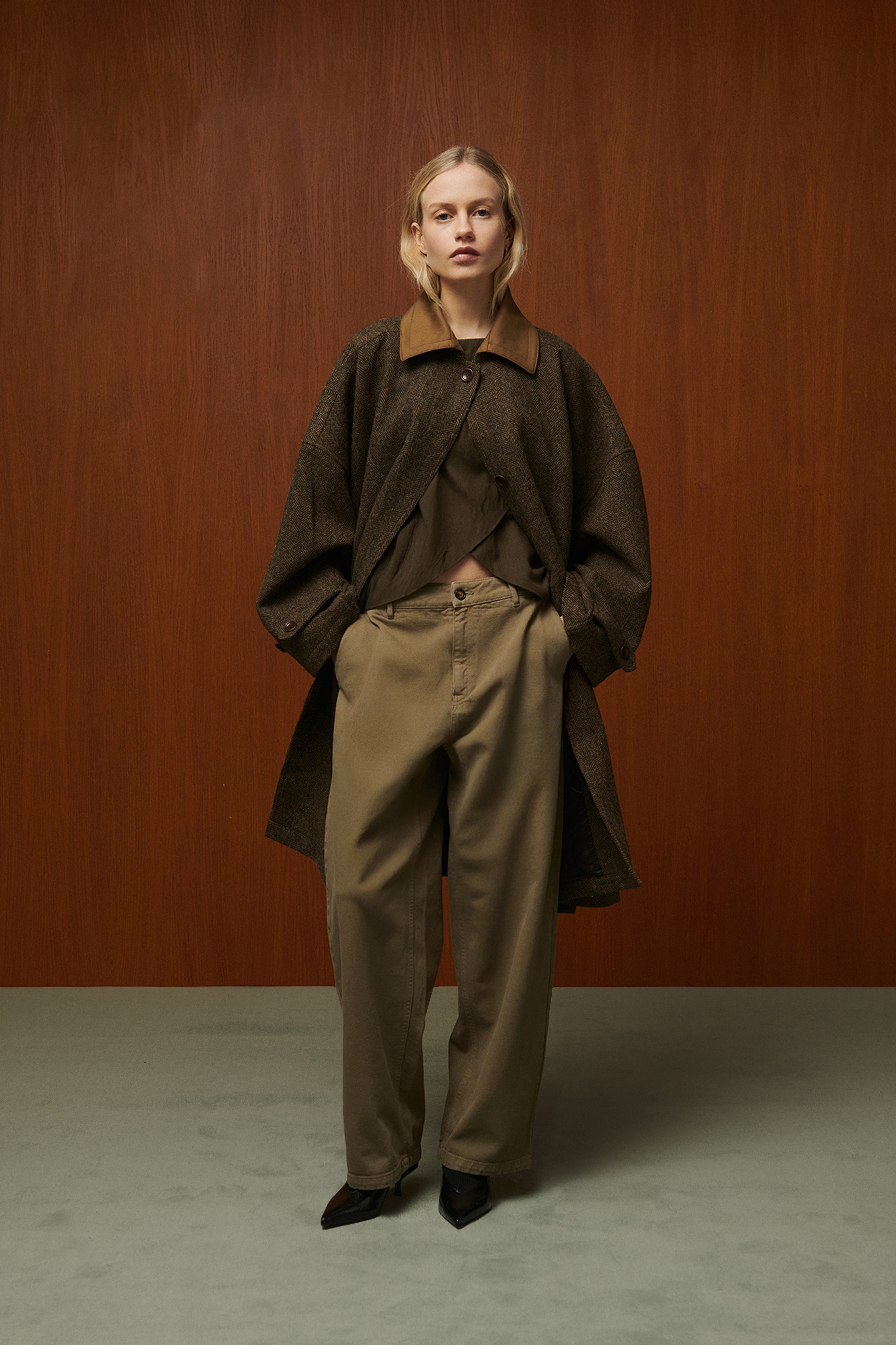 TRENCH JOHN OVERSIZE EFFET CHEVRON