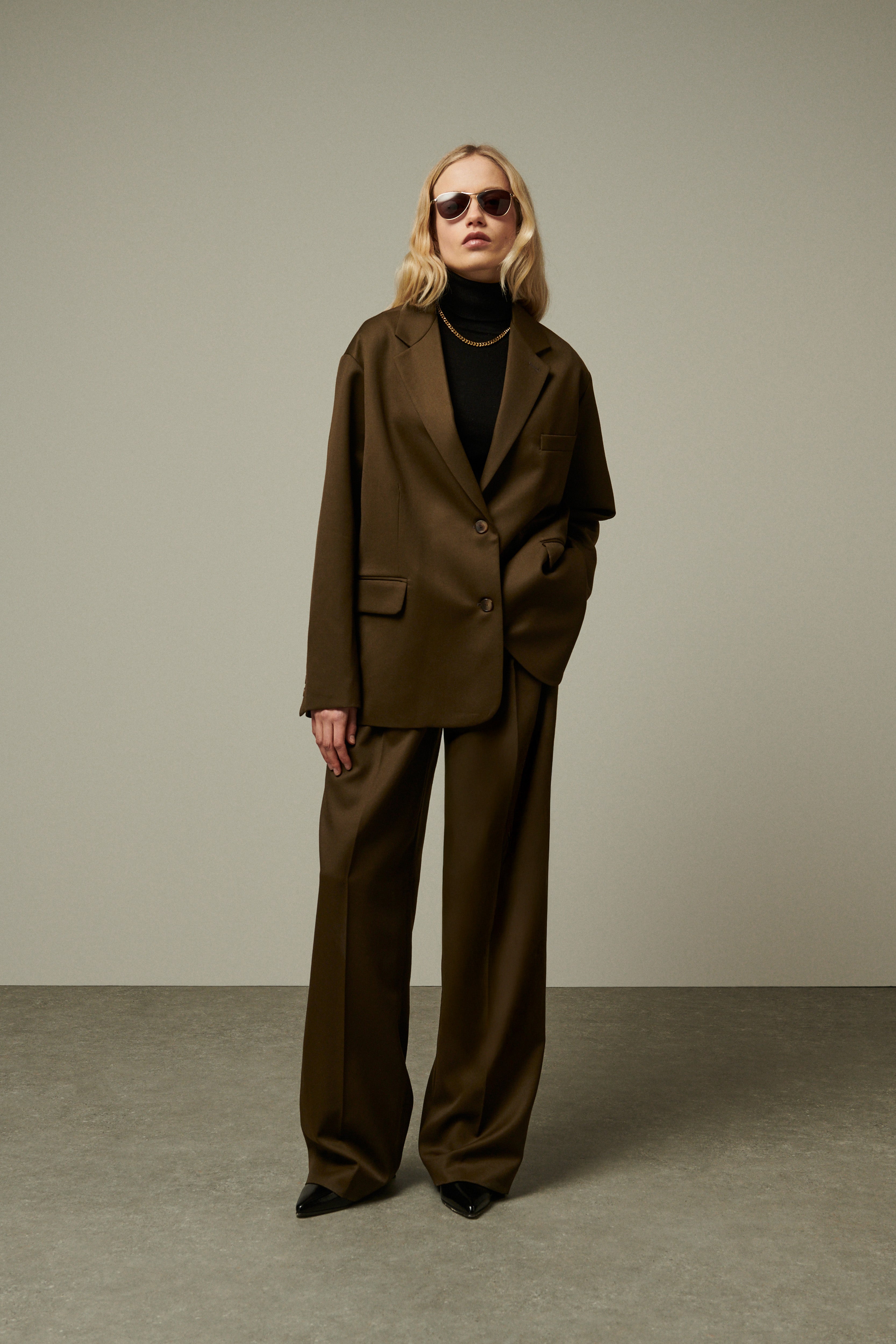 VESTE LONDON OVERSIZE EN LAINE FROIDE