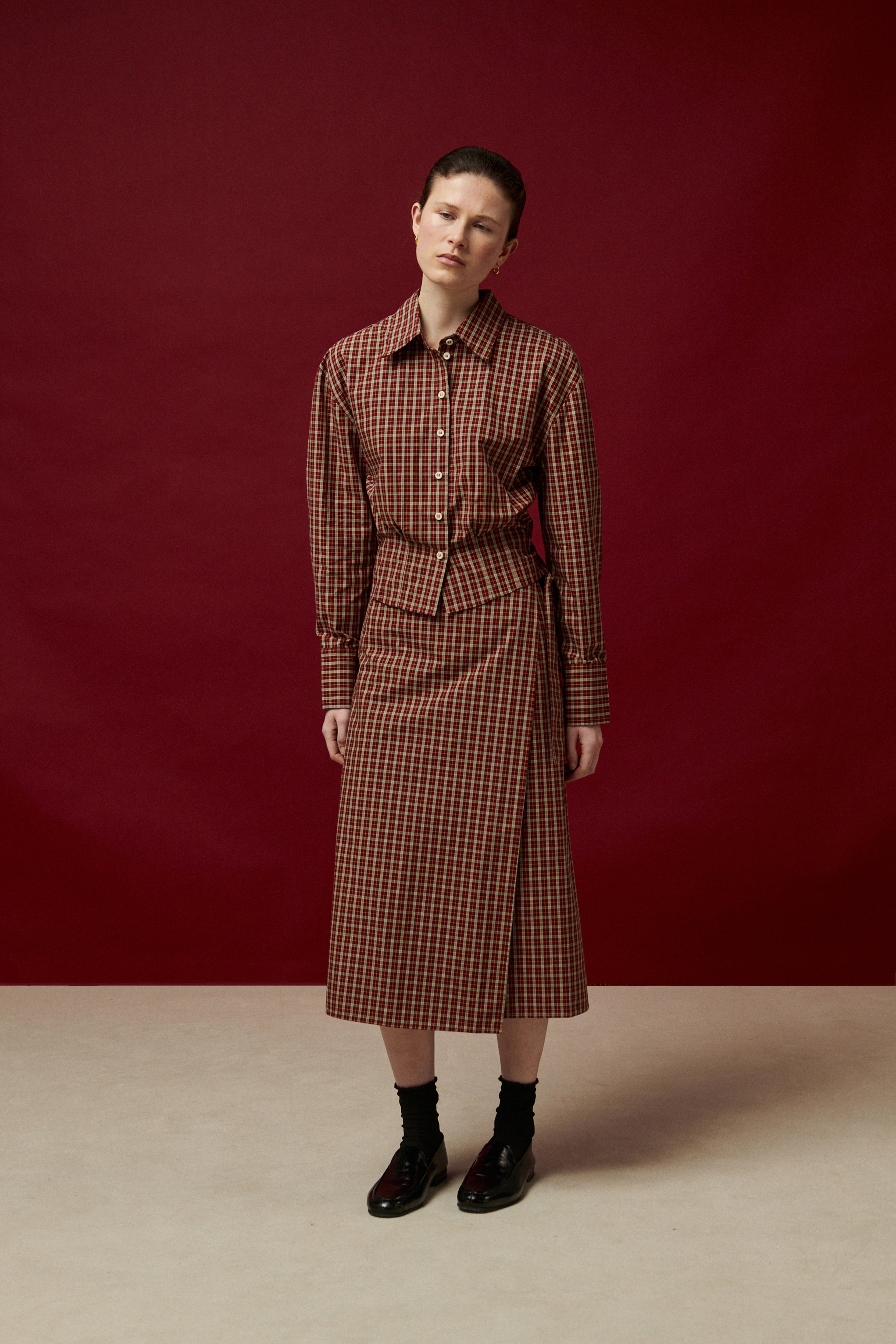 CHEMISE IDRIS CROPPED À CARREAUX